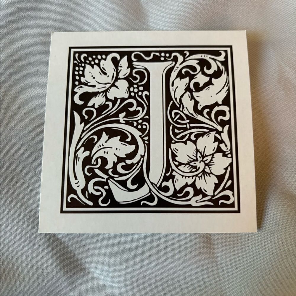 4.5” NEW! “J” Square Monogram Letter Print Ready to be Framed
